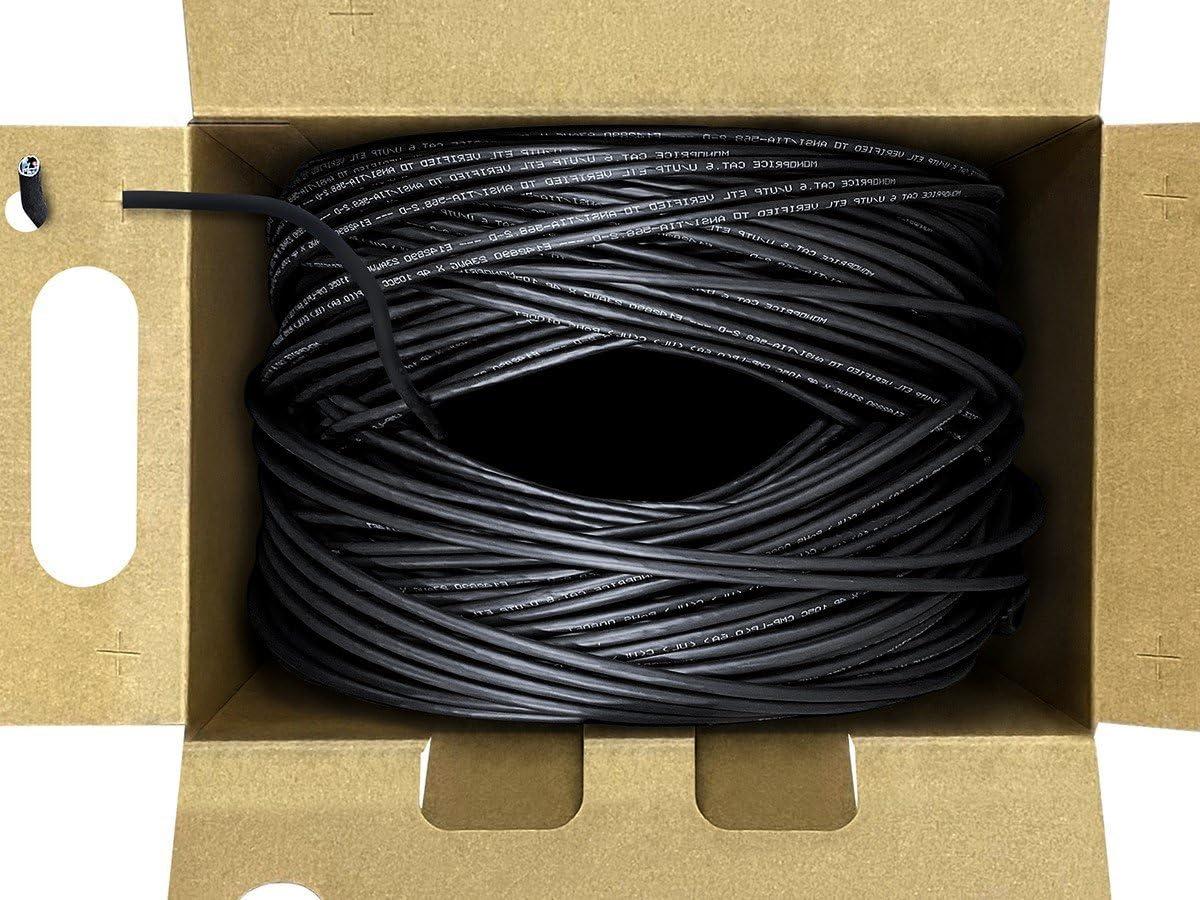 image:imageMonoprice 1000FT 24AWG Cat5e 350MHz UTP Solid Riser Rated CMR Bulk Ethernet Bare Copper Cable BlueBlack