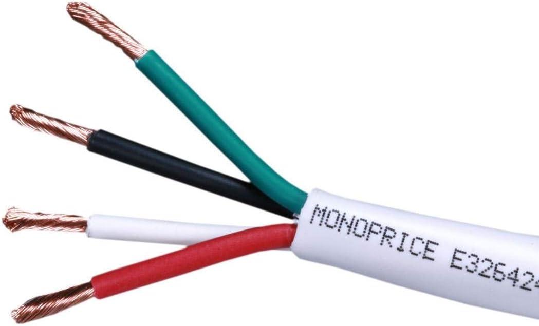 image:imageMonoprice 102823 Access Series 16 Gauge AWG CL2 Rated 2 Conductor Speaker Wire Cable 100ft Fire Safety In Wall Rated Jacketed In White PVC material 999 OxygenFree Pure Bare Copper