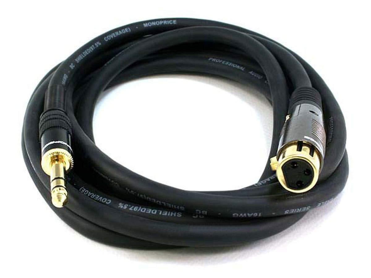 image:imageMonoprice 104768 3Feet Premier Series XLR Female to 14Inch TRS Male 16AWG Cable gold15 Feet