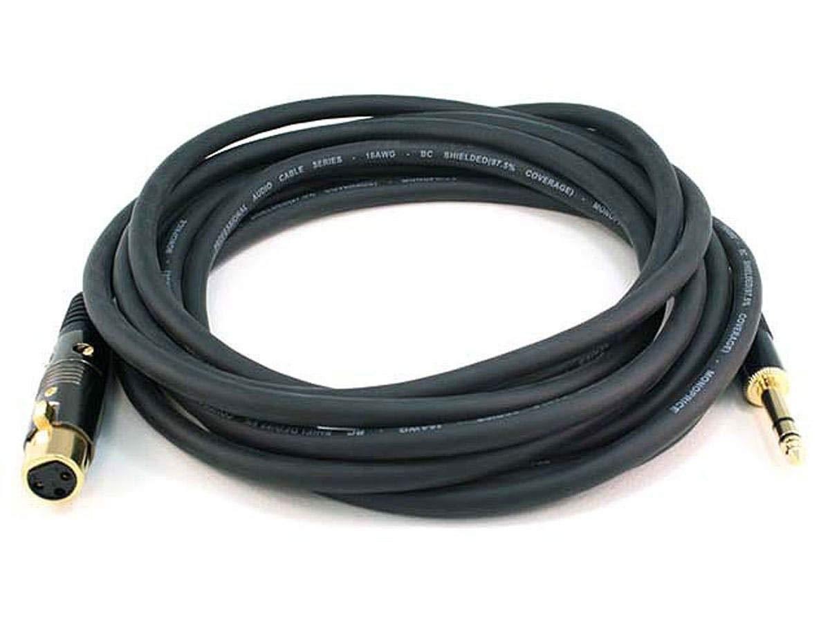 image:imageMonoprice 104768 3Feet Premier Series XLR Female to 14Inch TRS Male 16AWG Cable gold15 Feet
