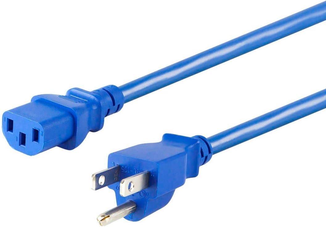 image:imageMonoprice 105294 15ft 14AWG Power Cord Cable w 3 Conductor PC Power Connector Socket 15A NEMA 515P to IEC320C13 BlackBlue