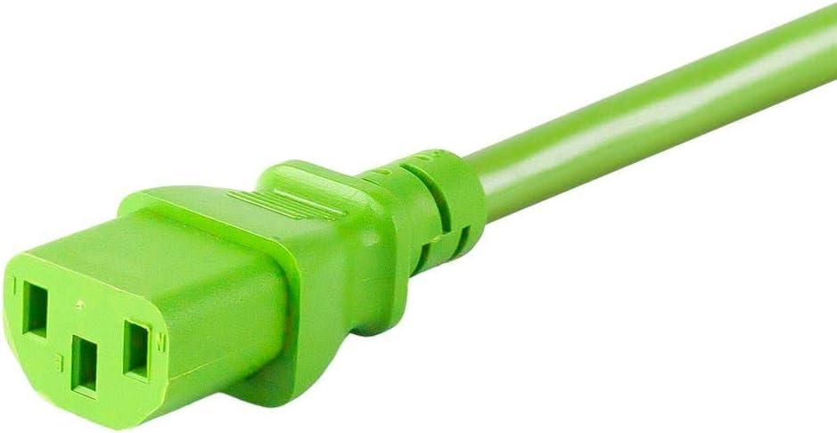 image:imageMonoprice 105294 15ft 14AWG Power Cord Cable w 3 Conductor PC Power Connector Socket 15A NEMA 515P to IEC320C13 BlackGreen