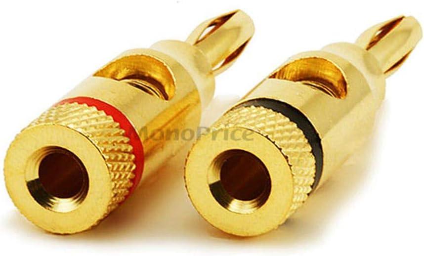 image:imageMonoprice 109437 5PRJX74047 Gold Plated Speaker Banana Plugs 5 Pairs Open Screw Type For Speaker Wire Home Theater Wall Plates And More1 Count Pack of 1