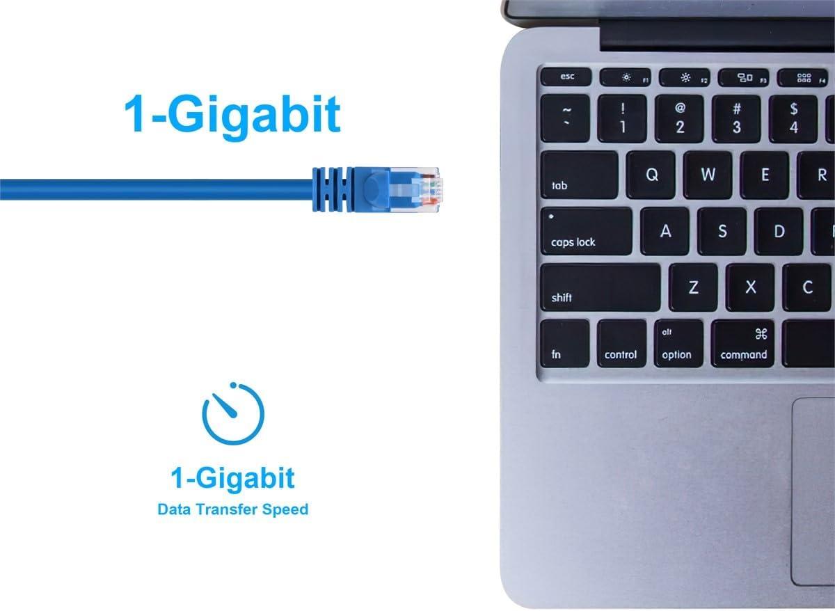 image:imageMonoprice 10FT 24AWG Cat5e 350MHz UTP Ethernet Bare Copper Network Cable GrayBlue