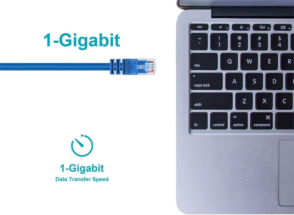image:imageMonoprice 10FT 24AWG Cat5e 350MHz UTP Ethernet Bare Copper Network Cable GrayBlue