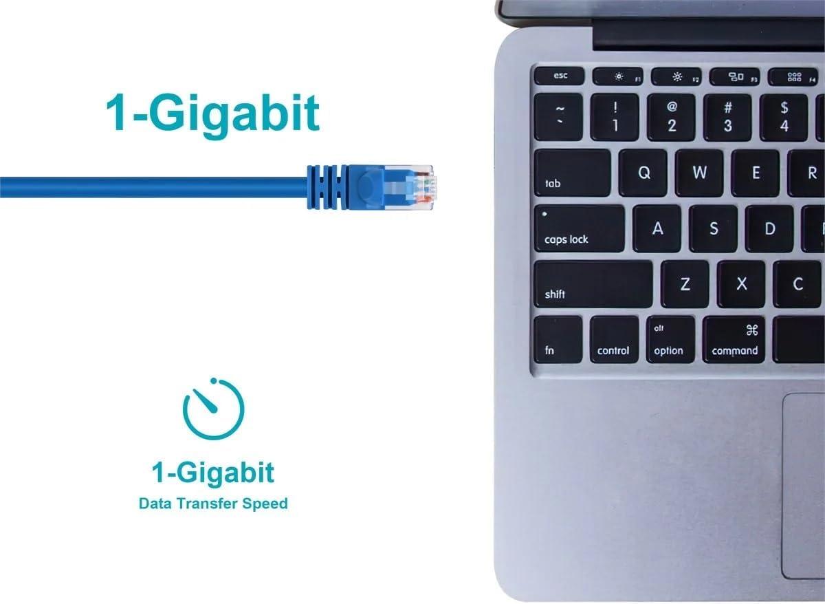 image:imageMonoprice 10FT 24AWG Cat5e 350MHz UTP Ethernet Bare Copper Network Cable GrayBlue