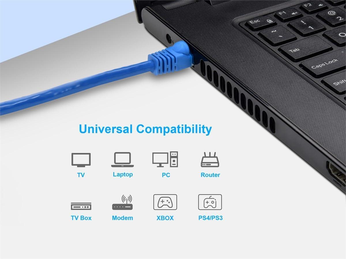 image:imageMonoprice 10FT 24AWG Cat5e 350MHz UTP Ethernet Bare Copper Network Cable GrayBlue