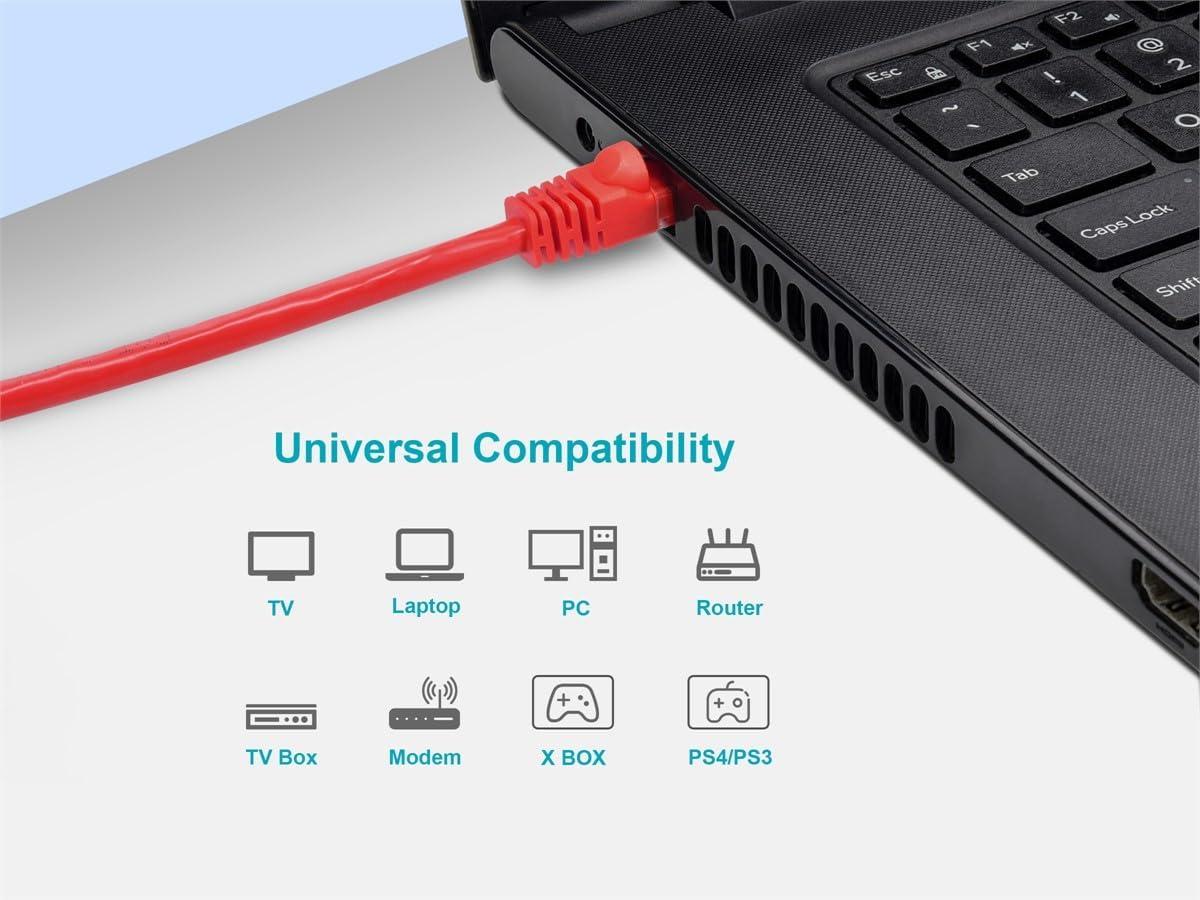 image:imageMonoprice 10FT 24AWG Cat5e 350MHz UTP Ethernet Bare Copper Network Cable GrayRed