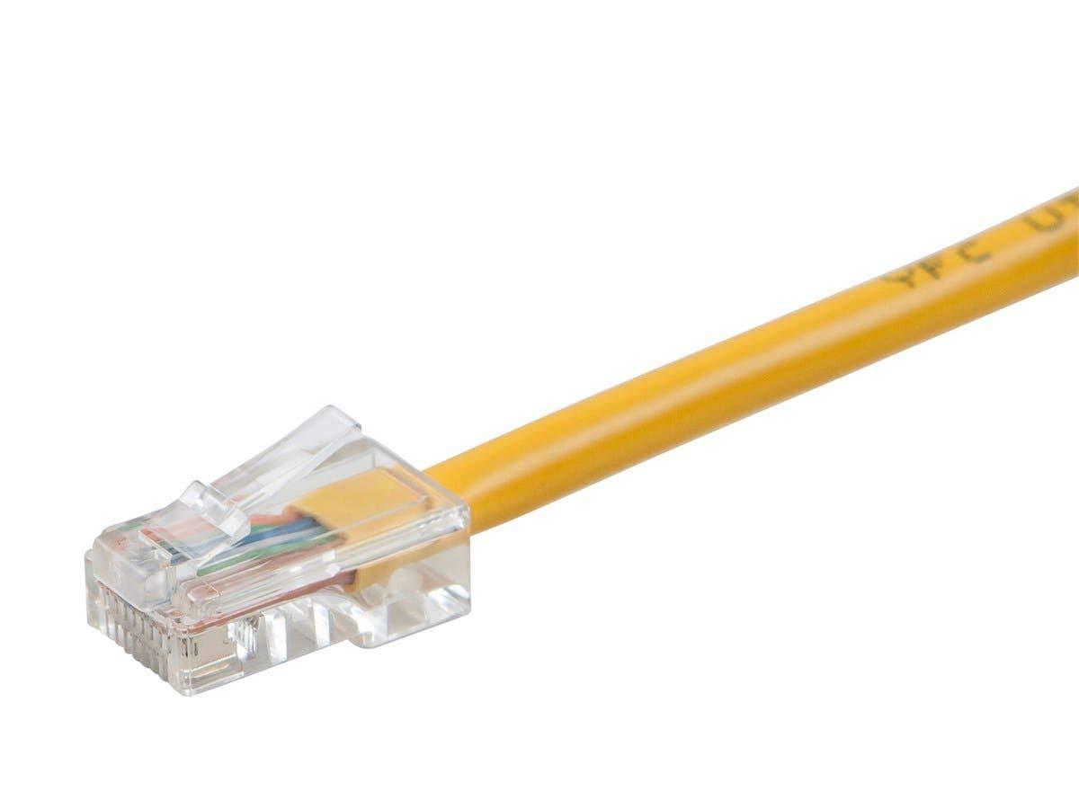image:imageMonoprice 114285 ZerobootCat5e Ethernet Patch Cable Network Internet Cord RJ45 Stranded 350Mhz UTP Pure Bare Copper Wire 24AWG 1ft YellowYellow