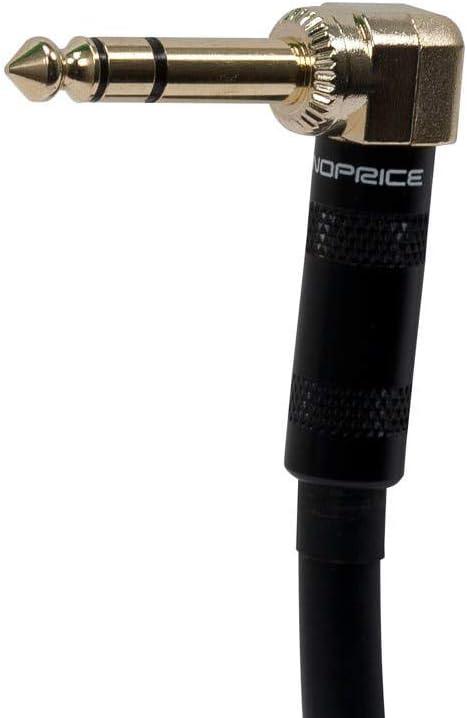 image:imageMonoprice 14Inch TRS Male to 14Inch TRS Male Guitar Pedal Patch Cable 8 Inch Black Right Angle Connectors Premier SeriesCable Cord