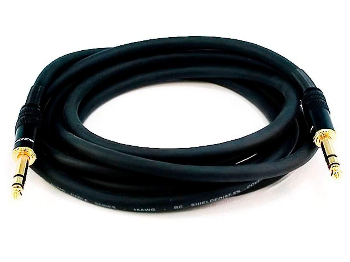 image:imageMonoprice 14Inch TRS Male to Male Cable 6 Feet Black 16AWG Gold Plated Premier Series15ft