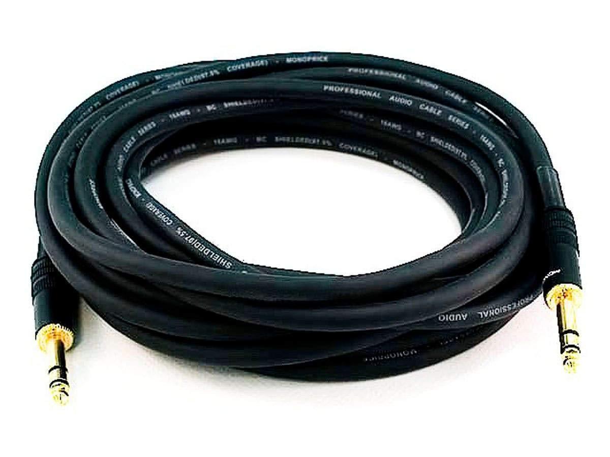 image:imageMonoprice 14Inch TRS Male to Male Cable 6 Feet Black 16AWG Gold Plated Premier Series15ft