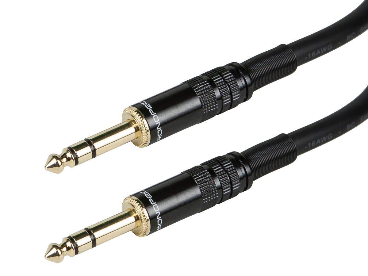 image:imageMonoprice 14Inch TRS Male to Male Cable 6 Feet Black 16AWG Gold Plated Premier Series3ft