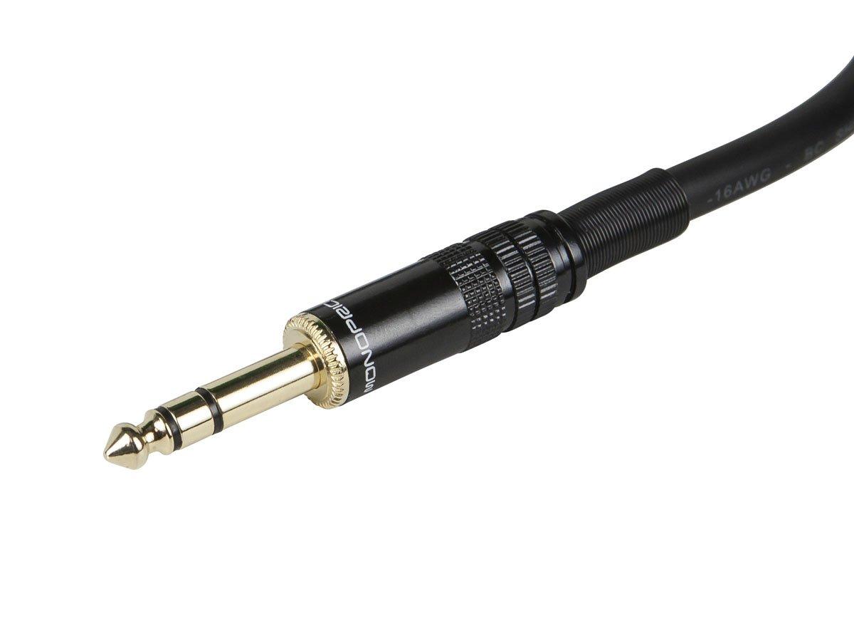 image:imageMonoprice 14Inch TRS Male to Male Cable 6 Feet Black 16AWG Gold Plated Premier Series3ft