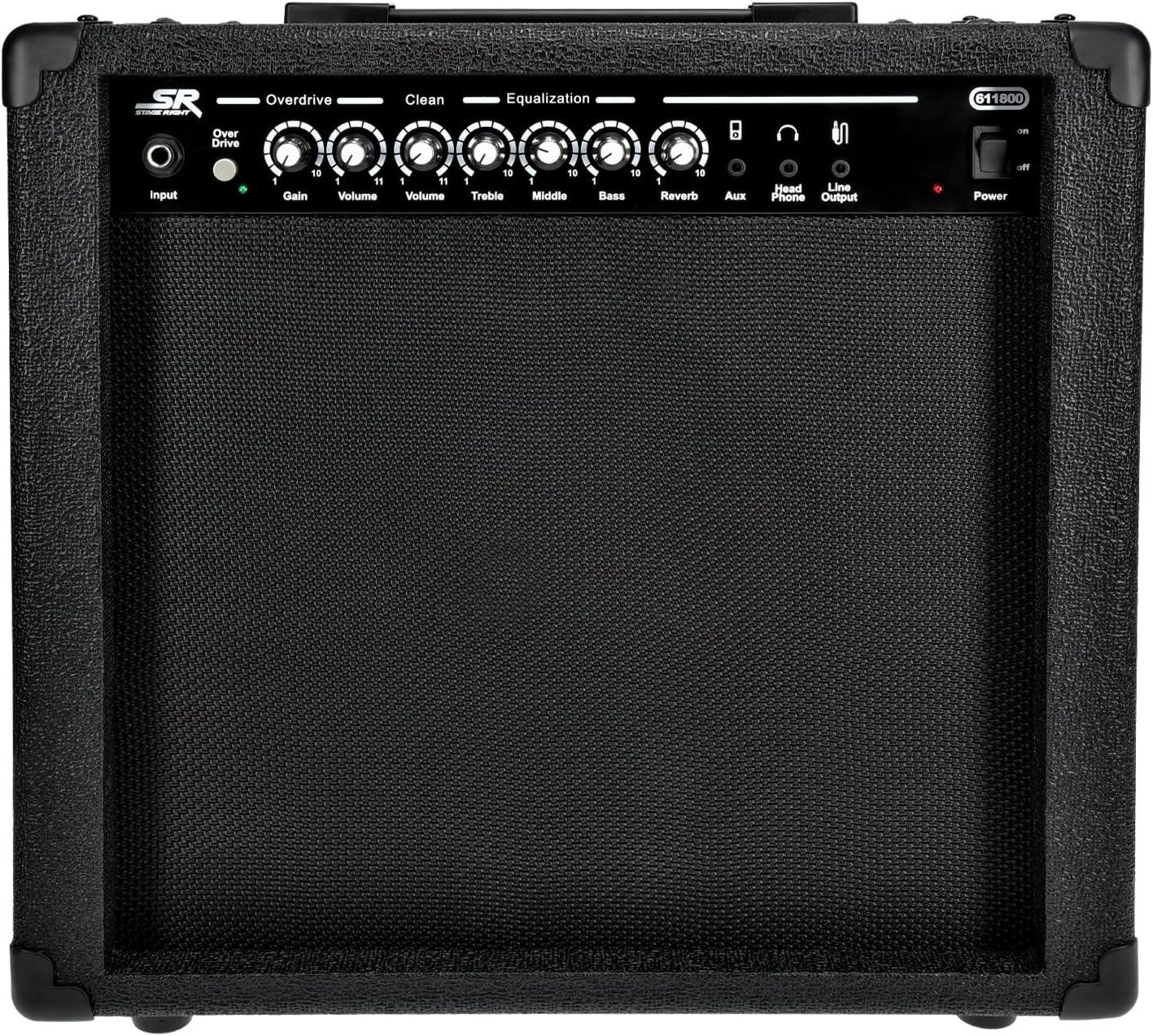image:imageMonoprice 1x10 Guitar Combo Amplifier Black 40Watt Spring Reverb 10Inch 4Ohm Speaker High amp Low Inputs Headphone Output Stage Right SeriesAmplifier