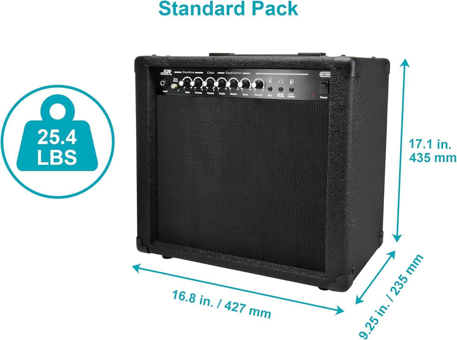image:imageMonoprice 1x10 Guitar Combo Amplifier Black 40Watt Spring Reverb 10Inch 4Ohm Speaker High amp Low Inputs Headphone Output Stage Right SeriesAmplifier