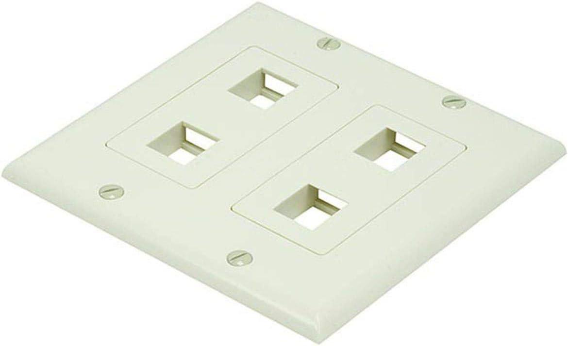 image:imageMonoprice 2Gang Wall Plate for Keystone 4 Hole WhiteKhaki