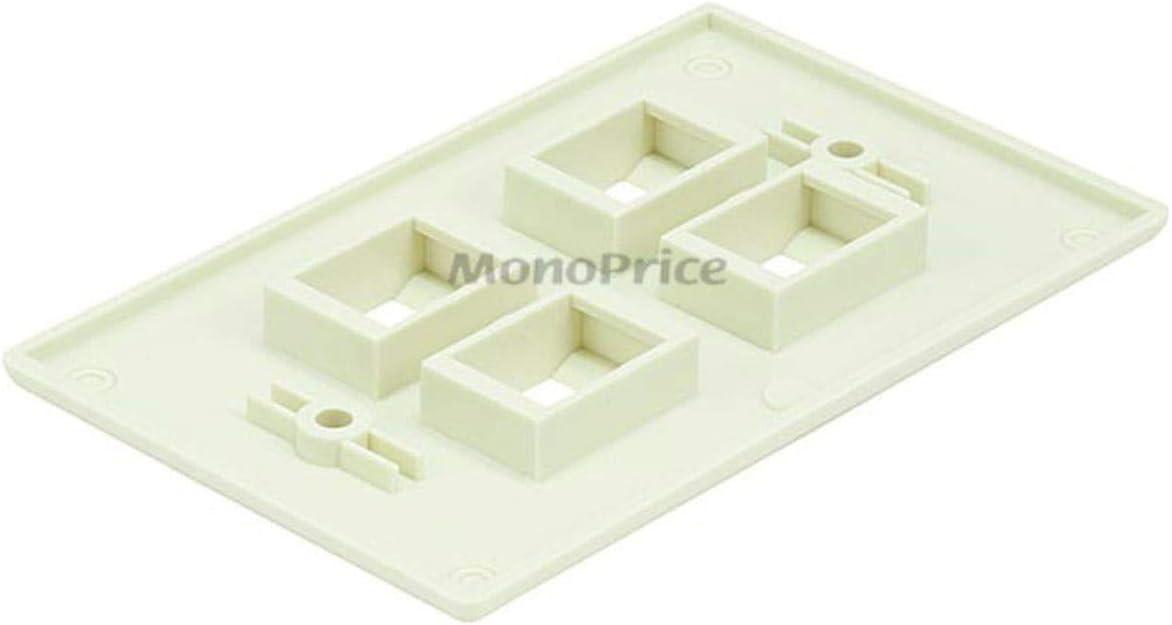 image:imageMonoprice 2Gang Wall Plate for Keystone 4 Hole WhiteKhaki
