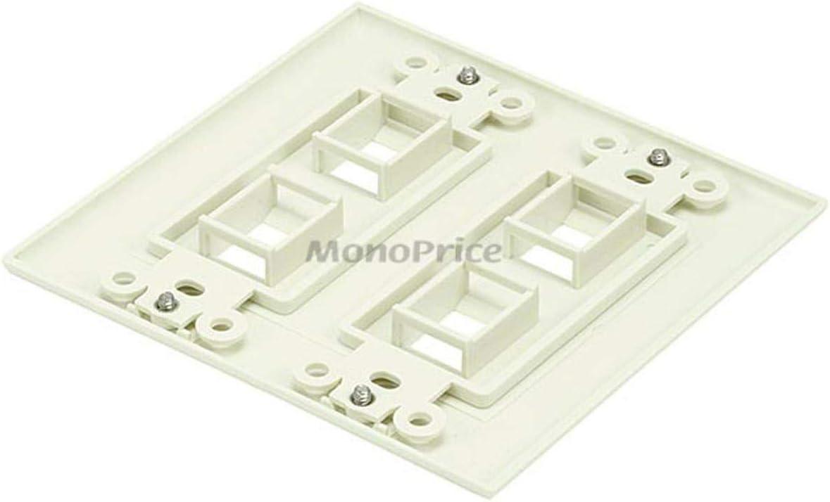 image:imageMonoprice 2Gang Wall Plate for Keystone 4 Hole WhiteKhaki