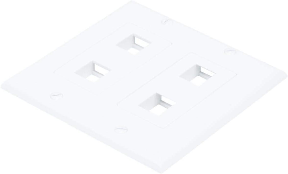 image:imageMonoprice 2Gang Wall Plate for Keystone 4 Hole WhiteWhite