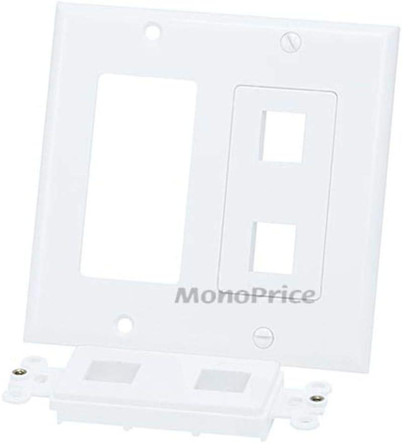 image:imageMonoprice 2Gang Wall Plate for Keystone 4 Hole WhiteWhite