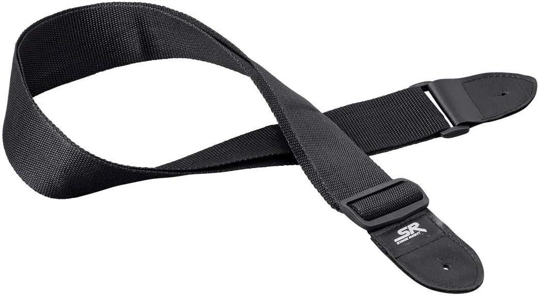 image:imageMonoprice 2inch Adjustable Guitar Strap Nylon with Synthetic Leather Ends Black Stage Right Series