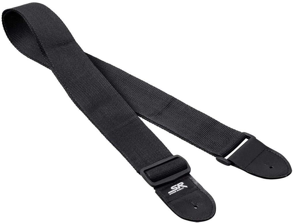 image:imageMonoprice 2inch Adjustable Guitar Strap Nylon with Synthetic Leather Ends Black Stage Right Series