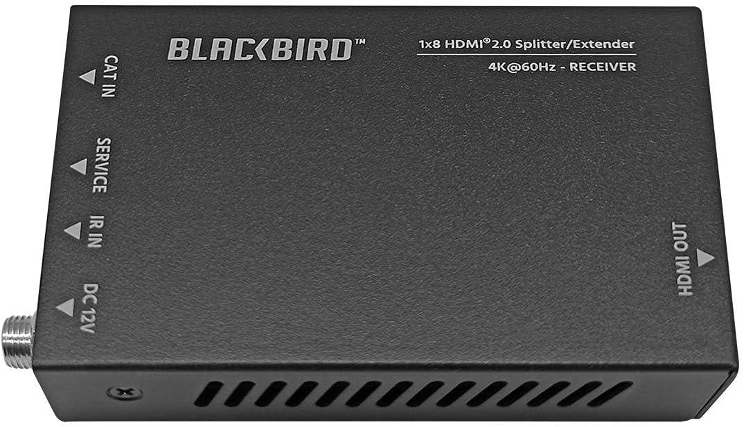 image:imageMonoprice 4K HDMI 20 1x8 Splitter Extender Kit Up to 60 Meters 4K60Hz 18Gbps HDR10 HDR10 Dolby Vision Hyper LogGamma HDCP 22 HDMI Loop Out EDID PoC 8 Receivers Blackbird Series
