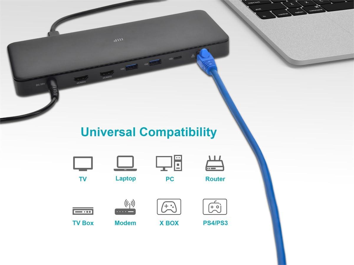 image:imageMonoprice 50FT 24AWG Cat6A 500MHz STP Ethernet Bare Copper Network Cable BlueGreen