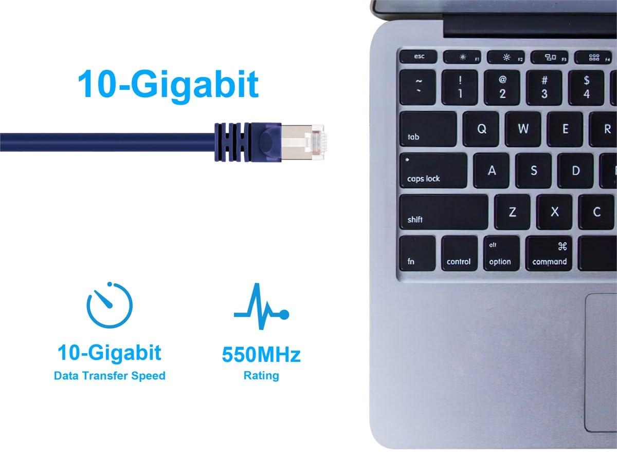 image:imageMonoprice 50FT 24AWG Cat6A 500MHz STP Ethernet Bare Copper Network Cable BluePurple
