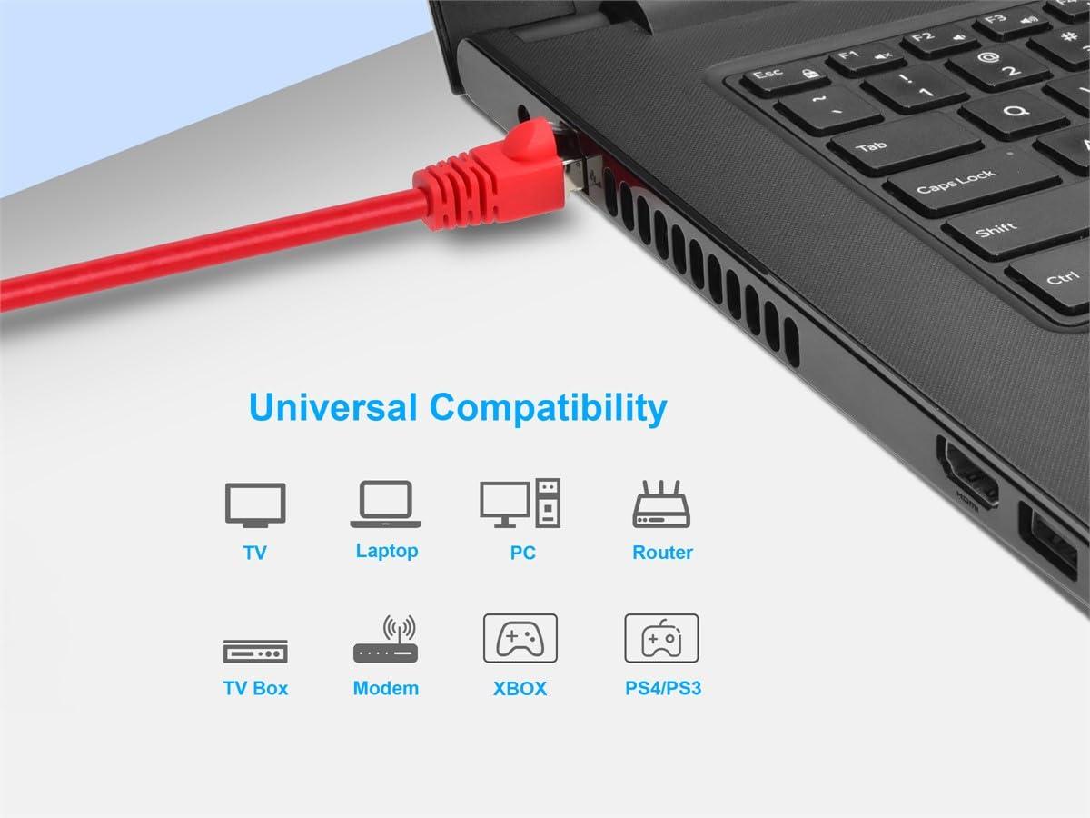 image:imageMonoprice 50FT 24AWG Cat6A 500MHz STP Ethernet Bare Copper Network Cable BlueRed