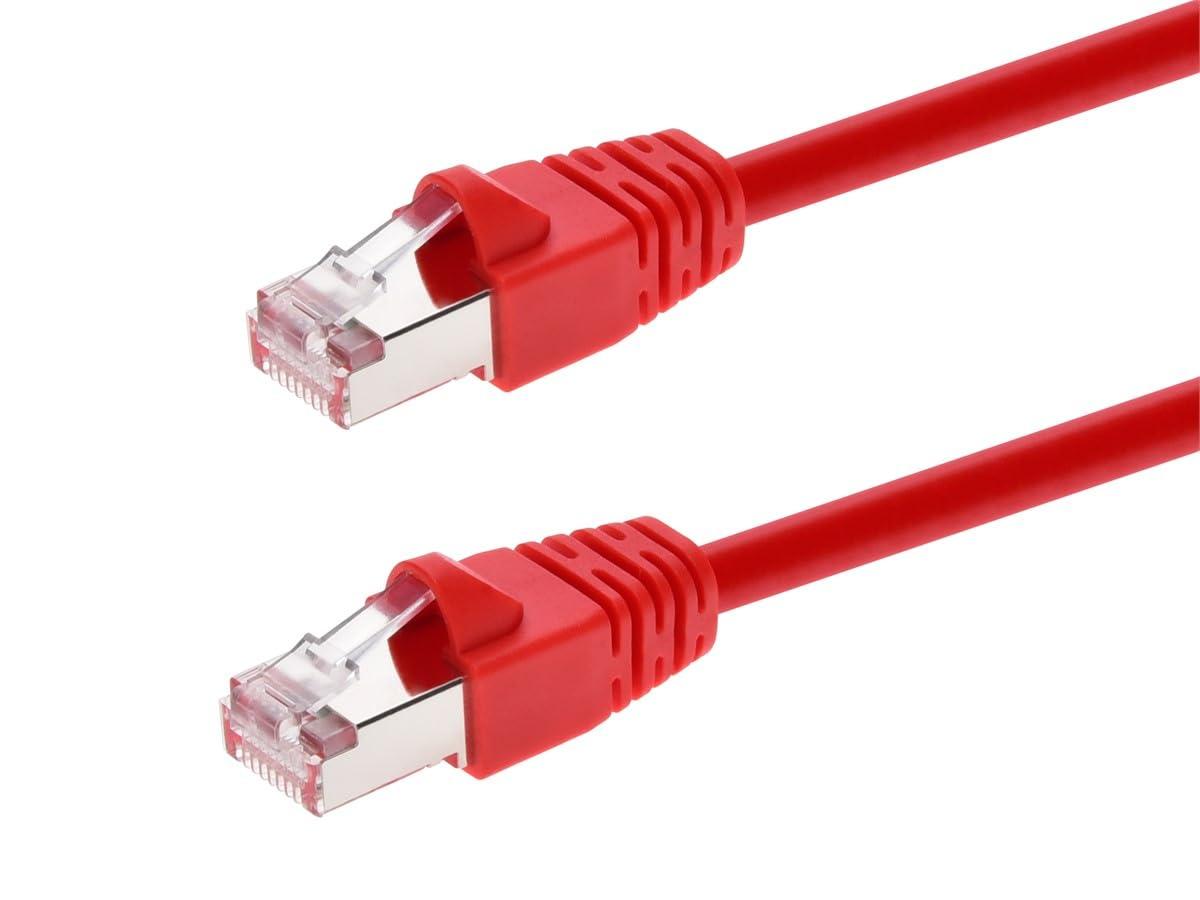 image:imageMonoprice 50FT 24AWG Cat6A 500MHz STP Ethernet Bare Copper Network Cable BlueRed