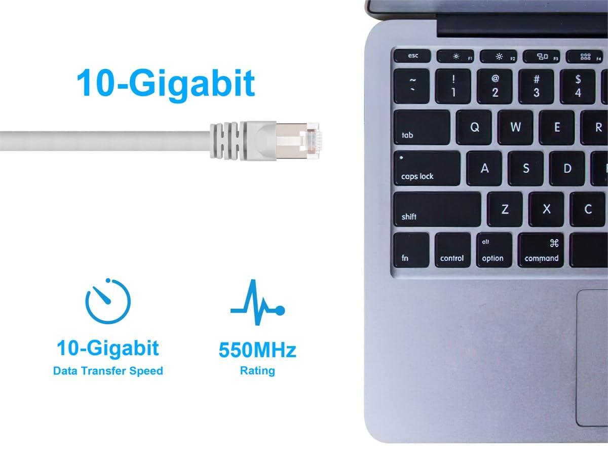 image:imageMonoprice 50FT 24AWG Cat6A 500MHz STP Ethernet Bare Copper Network Cable BlueWhite