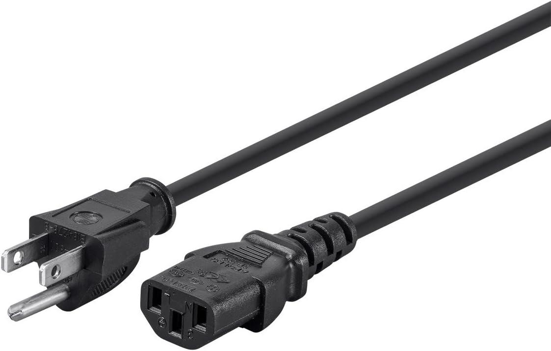 image:imageMonoprice 6ft 14AWG Power Cord Cable w 3 Conductor PC Power Connector Socket 15A Black amp 10ft 16AWG Power Cord Cable w 3 Conductor PC Power Connector Socket Black