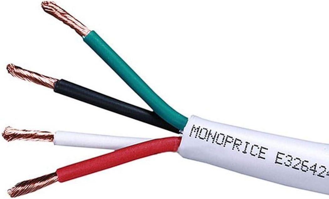 image:imageMonoprice Access Series 12 Gauge AWG CL2 Rated 2 Conductor Speaker Wire Cable 100ft Fire Safety In Wall Rated Jacketed In White PVC material 999 OxygenFree Pure Bare Copper