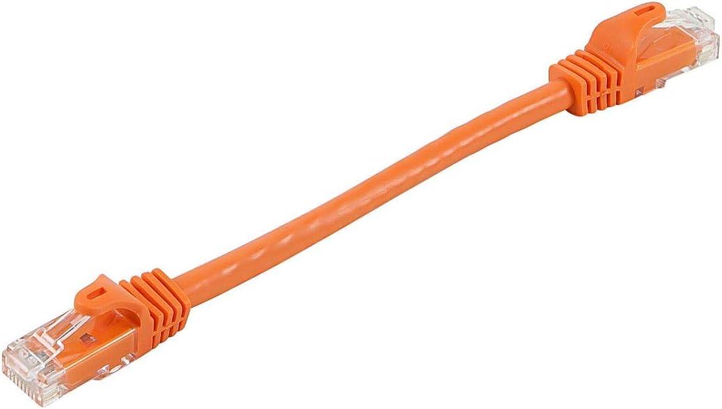 image:imageMonoprice Cat5e Ethernet Patch Cable 3 feet Gray Snagless RJ45 Stranded 350Mhz UTP Pure Bare Copper Wire 24AWG Flexboot SeriesOrange