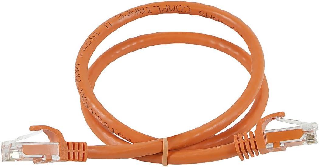image:imageMonoprice Cat5e Ethernet Patch Cable 3 feet Gray Snagless RJ45 Stranded 350Mhz UTP Pure Bare Copper Wire 24AWG Flexboot SeriesOrange