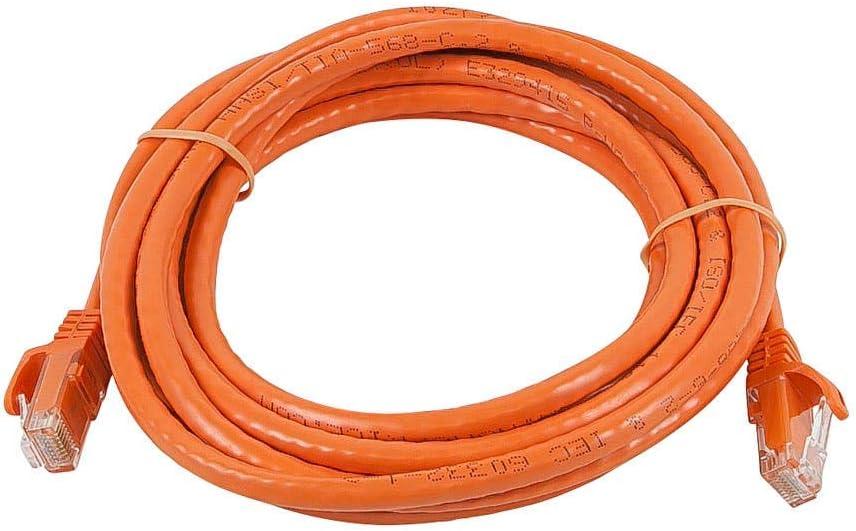 image:imageMonoprice Cat5e Ethernet Patch Cable 3 feet Gray Snagless RJ45 Stranded 350Mhz UTP Pure Bare Copper Wire 24AWG Flexboot SeriesOrange