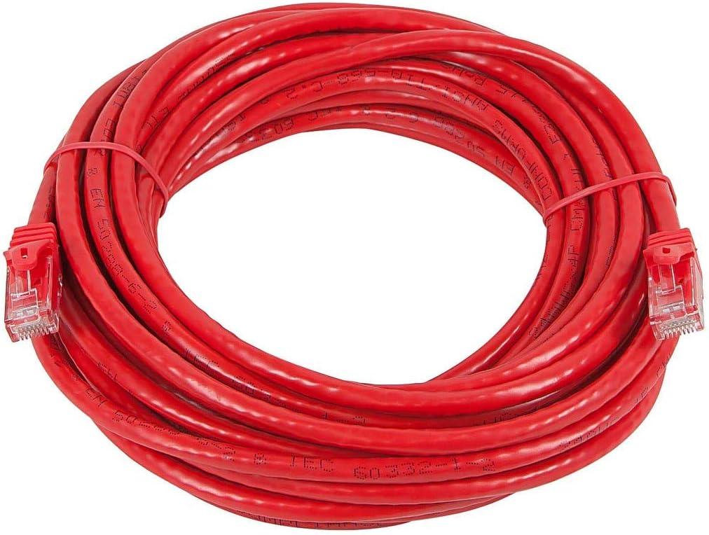image:imageMonoprice Cat5e Ethernet Patch Cable 3 feet Gray Snagless RJ45 Stranded 350Mhz UTP Pure Bare Copper Wire 24AWG Flexboot SeriesRed