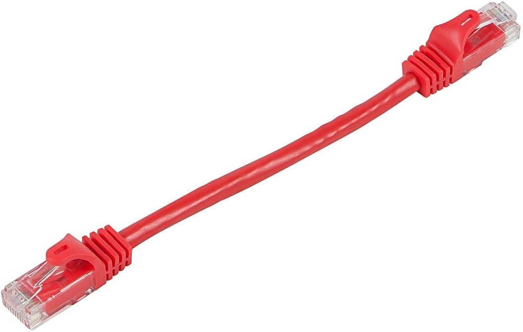 image:imageMonoprice Cat5e Ethernet Patch Cable 3 feet Gray Snagless RJ45 Stranded 350Mhz UTP Pure Bare Copper Wire 24AWG Flexboot SeriesRed