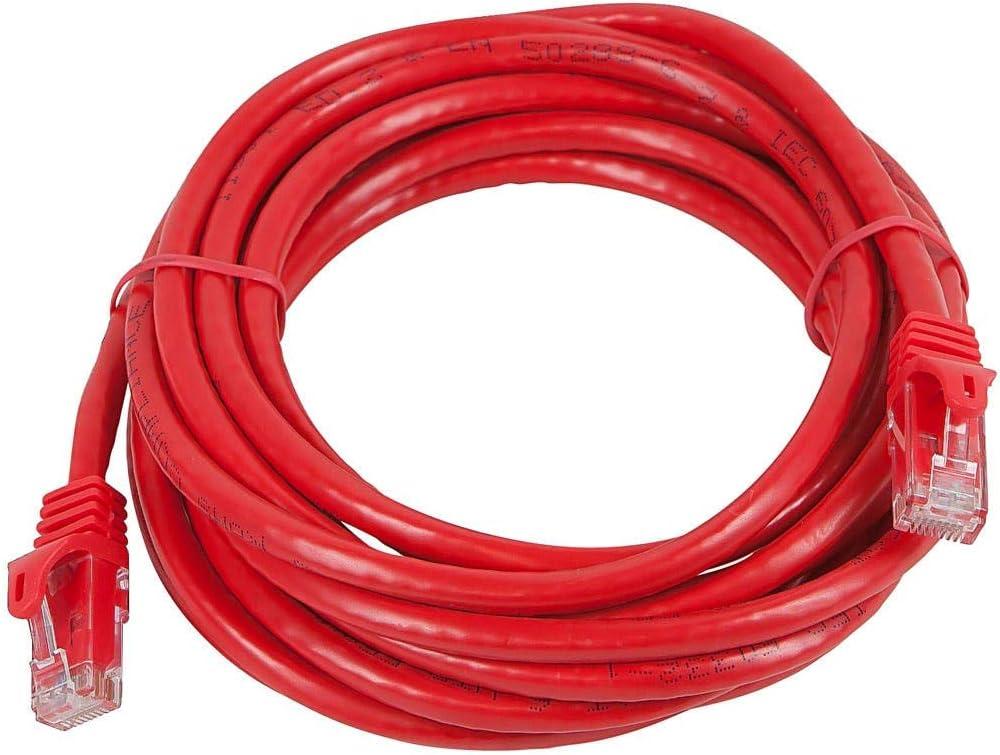 image:imageMonoprice Cat5e Ethernet Patch Cable 3 feet Gray Snagless RJ45 Stranded 350Mhz UTP Pure Bare Copper Wire 24AWG Flexboot SeriesRed
