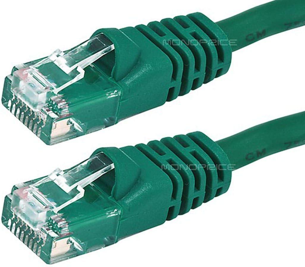 image:imageMonoprice Cat5e Ethernet Patch Cable Network Internet Cord RJ45 Stranded 350Mhz UTP Pure Bare Copper Wire 24AWG 5ft PurpleGreen