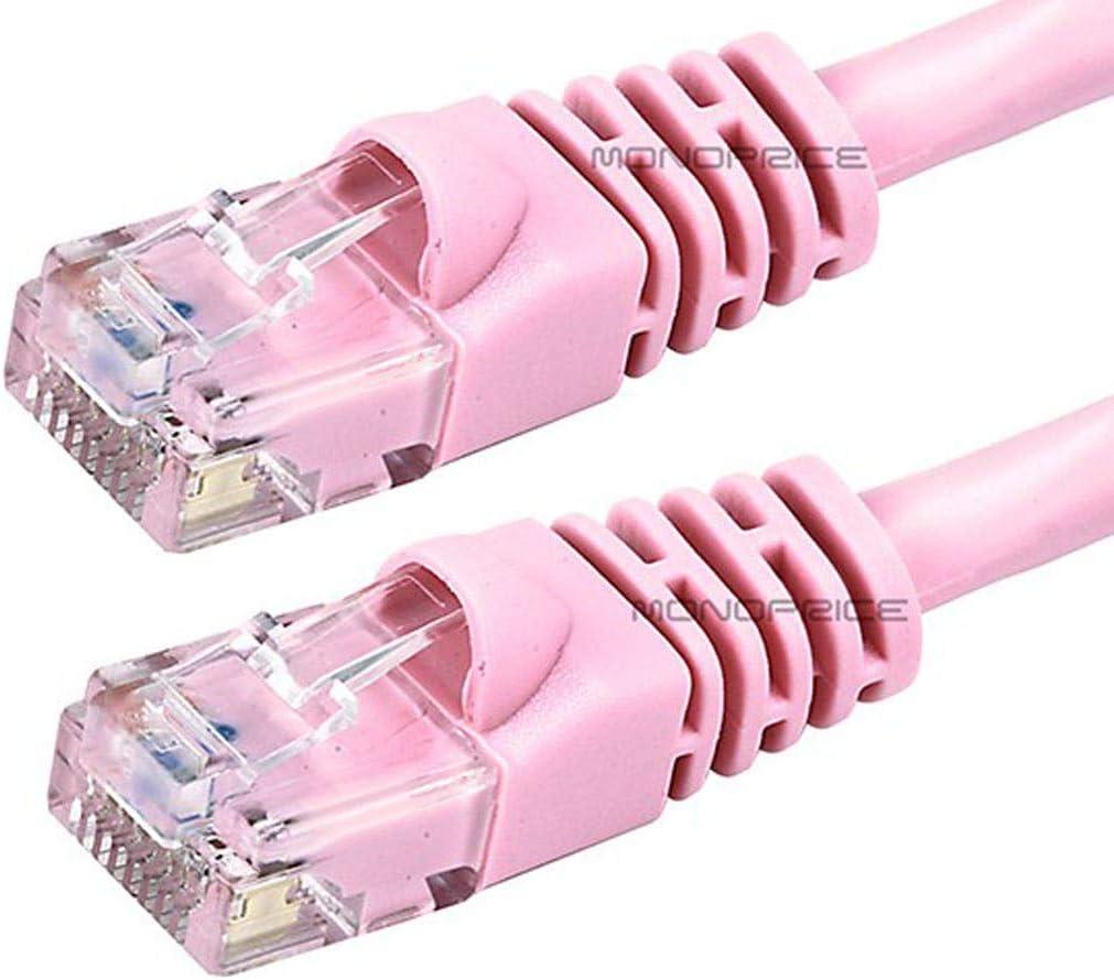 image:imageMonoprice Cat5e Ethernet Patch Cable Network Internet Cord RJ45 Stranded 350Mhz UTP Pure Bare Copper Wire 24AWG 5ft PurplePink