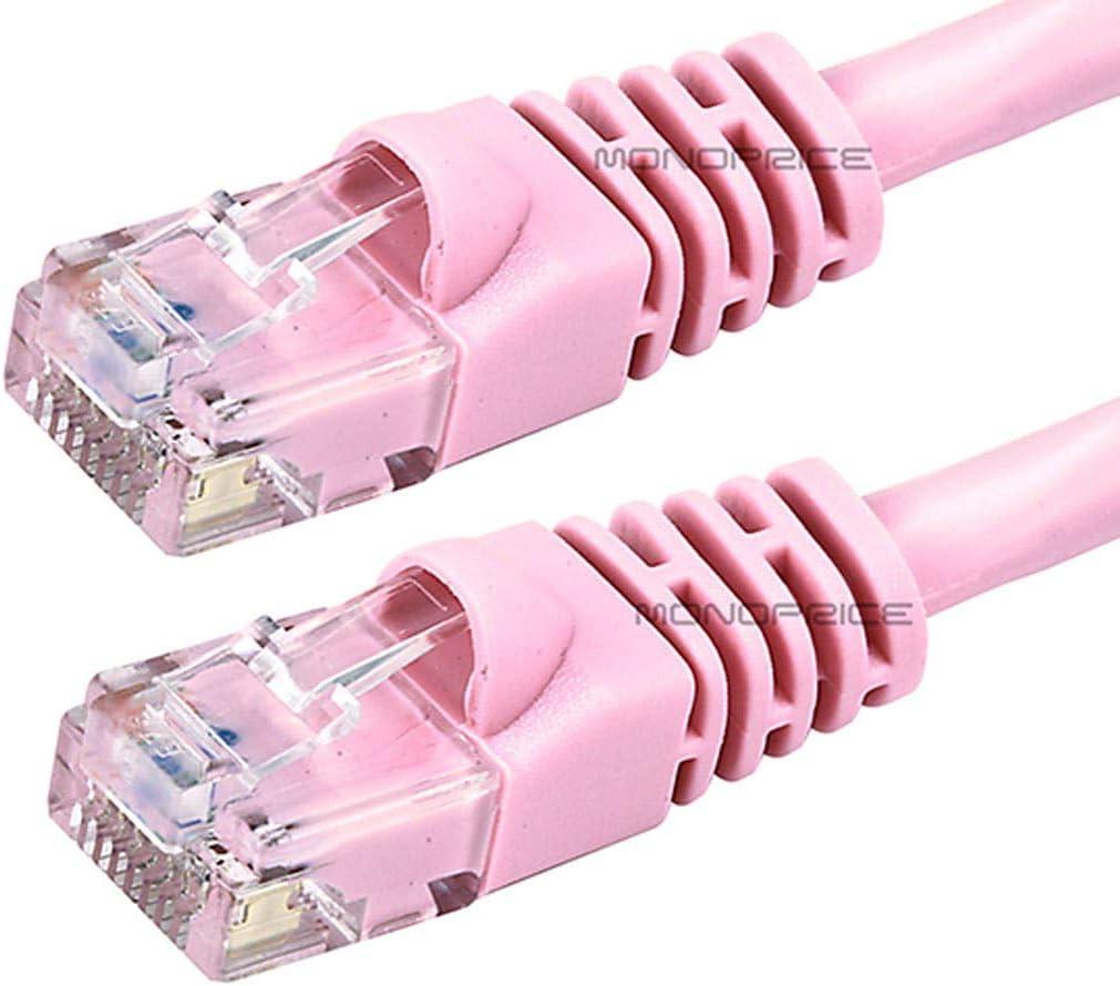 image:imageMonoprice Cat5e Ethernet Patch Cable Network Internet Cord RJ45 Stranded 350Mhz UTP Pure Bare Copper Wire 24AWG 5ft PurplePink