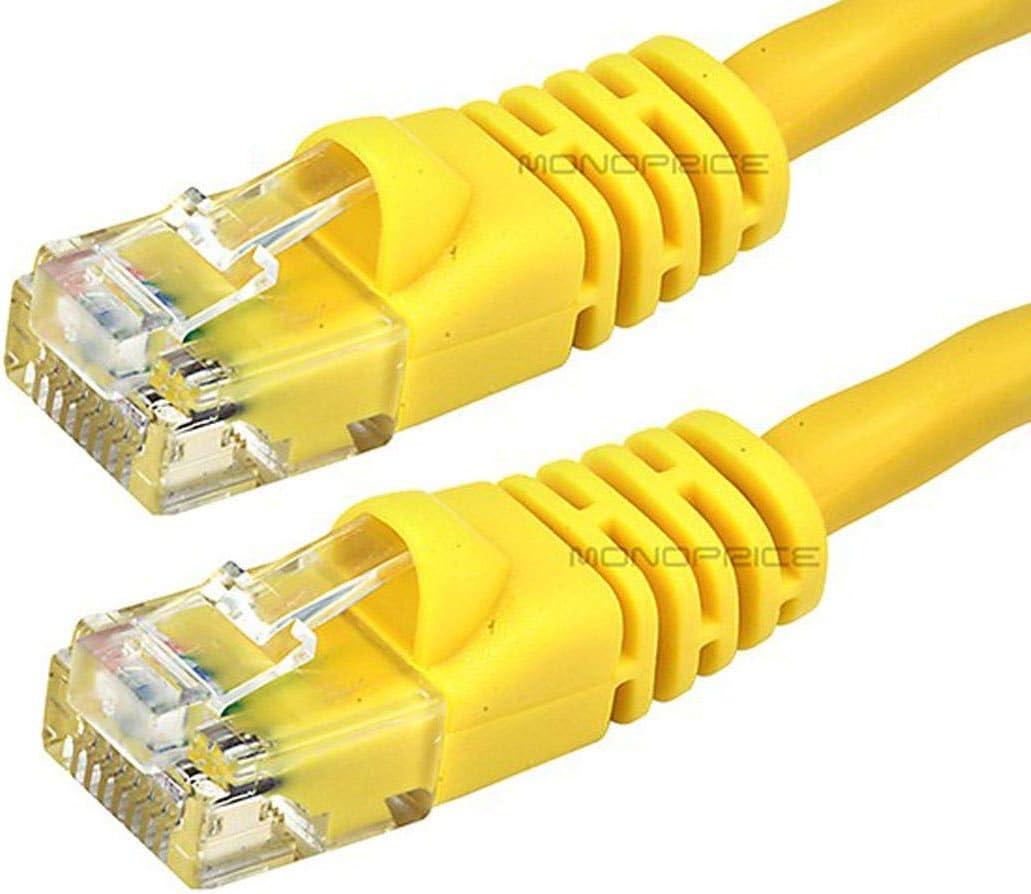 image:imageMonoprice Cat5e Ethernet Patch Cable Network Internet Cord RJ45 Stranded 350Mhz UTP Pure Bare Copper Wire 24AWG 5ft PurpleYellow