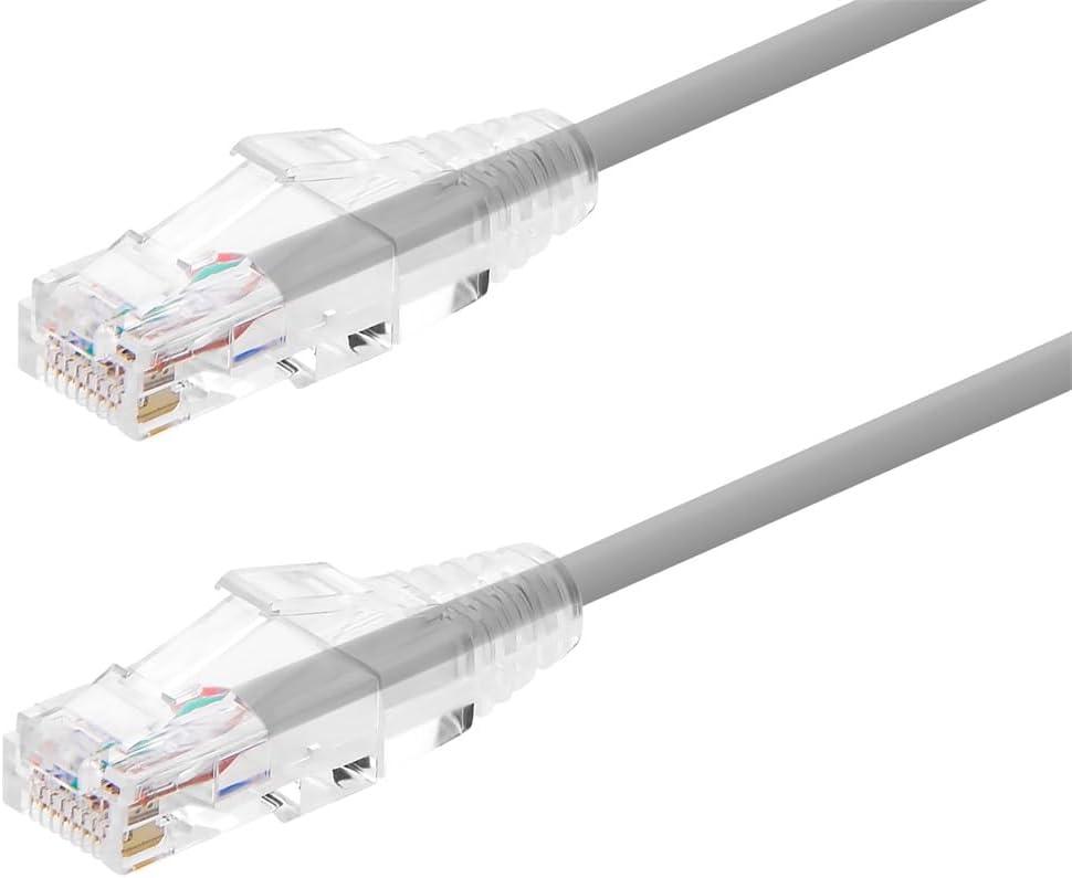 image:imageMonoprice Cat6 5ft Blue Component Level Patch Cable UTP 28AWG 550MHz Pure Bare Copper Snagless RJ45 SlimRun Series Ethernet CableGray