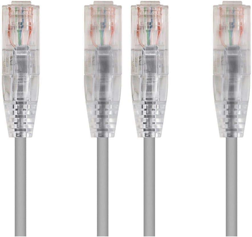image:imageMonoprice Cat6 5ft Blue Component Level Patch Cable UTP 28AWG 550MHz Pure Bare Copper Snagless RJ45 SlimRun Series Ethernet CableGray