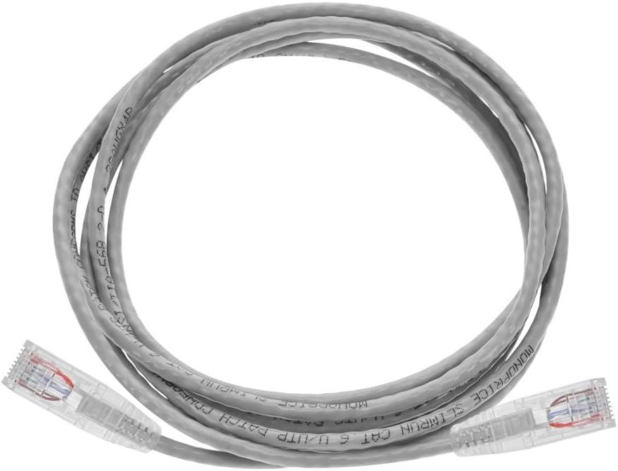 image:imageMonoprice Cat6 5ft Blue Component Level Patch Cable UTP 28AWG 550MHz Pure Bare Copper Snagless RJ45 SlimRun Series Ethernet CableGray