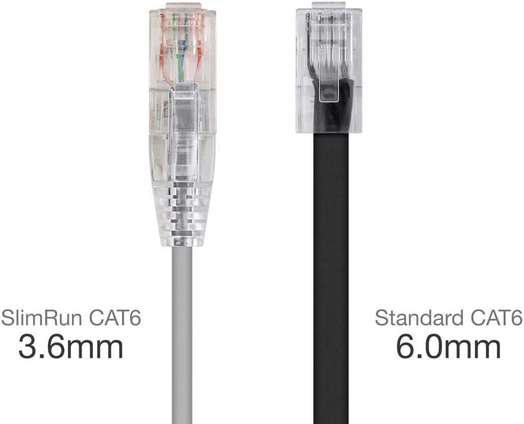image:imageMonoprice Cat6 5ft Blue Component Level Patch Cable UTP 28AWG 550MHz Pure Bare Copper Snagless RJ45 SlimRun Series Ethernet CableGray
