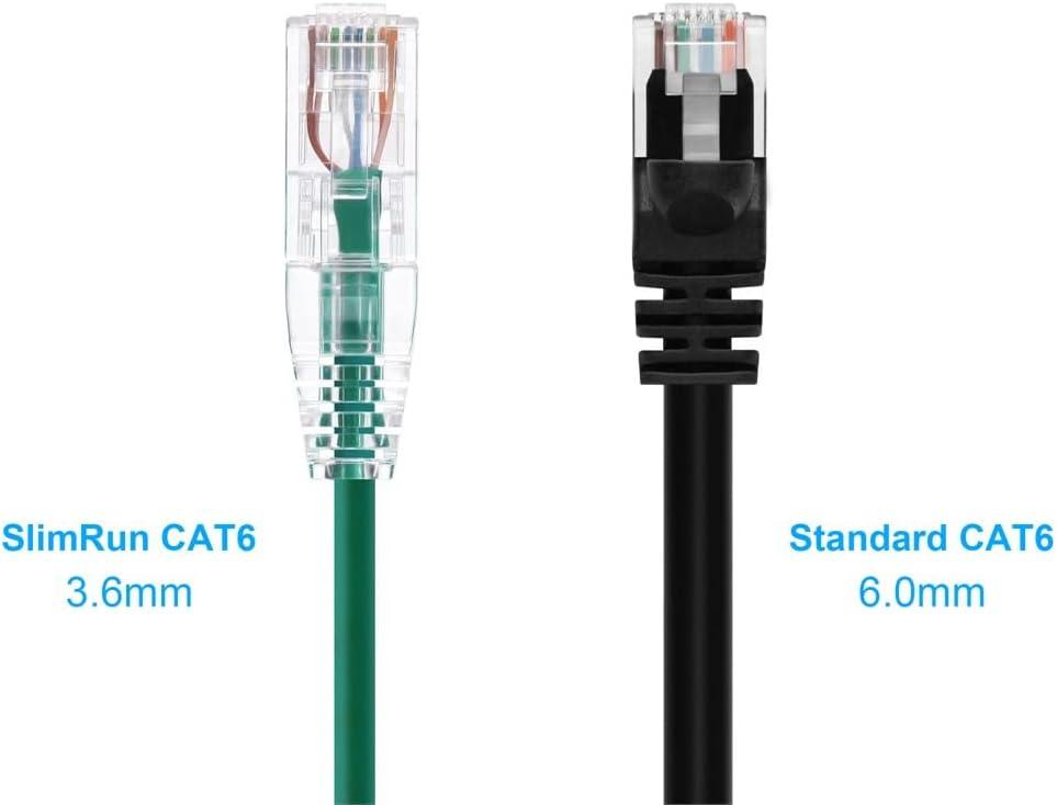 image:imageMonoprice Cat6 5ft Blue Component Level Patch Cable UTP 28AWG 550MHz Pure Bare Copper Snagless RJ45 SlimRun Series Ethernet CableGreen